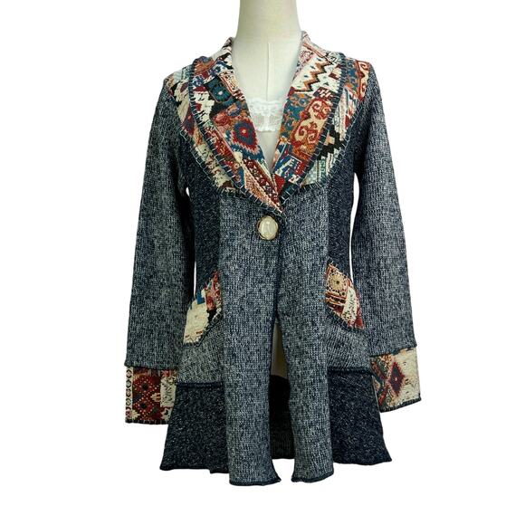 Sioni Coatigan Knit Cardigan Denim Blue - Picture 2 of 10